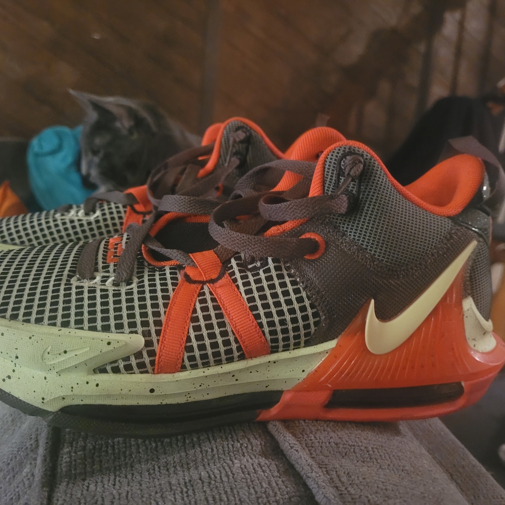 Nike Men's Black, Orange, and Cream Athletic Shoes